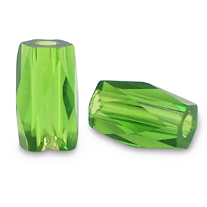 Perline sfaccettate tubo verde gelsomino