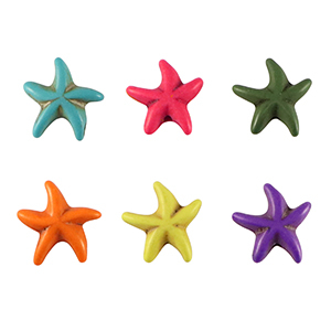 Perline in pietra naturale howlite stella marina multicolore