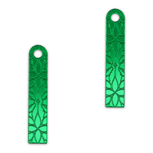 Ciondoli accattivanti barra fiore verde kelly metallico