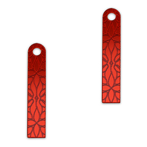 Ciondoli accattivanti barra fiore rosso metallico