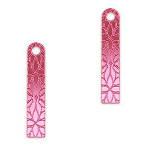 Ciondoli accattivanti barra fiore viola magenta metallico