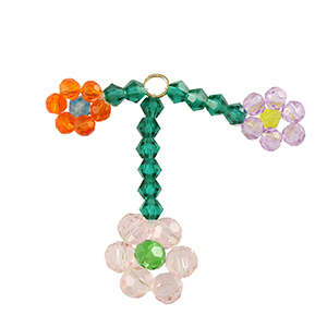 Ciondoli sfaccettati fiore oro-rosa arancio