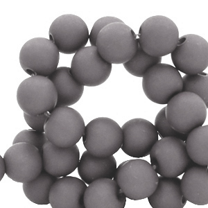 Perline in acrilico 6 mm grigio antico