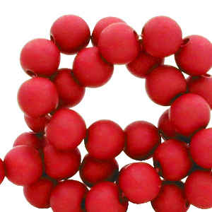 Perline in acrilico 6 mm rosso fuoco