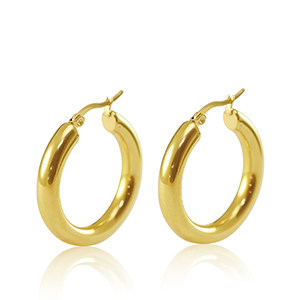 Orecchini in acciaio inossidabil a cerchio 30mm oro