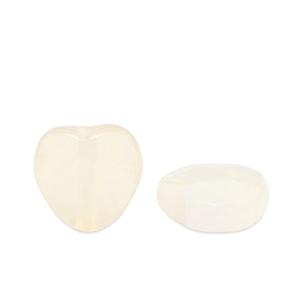 Perline in pietra naturale Agata cuore bianco prosecco trasparente