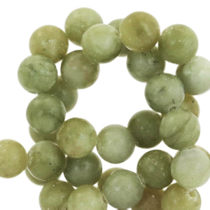 Perline in pietra naturale Serpentino 8mm opaco verde oliva