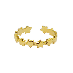 Anelli in acciaio inossidabile stella oro