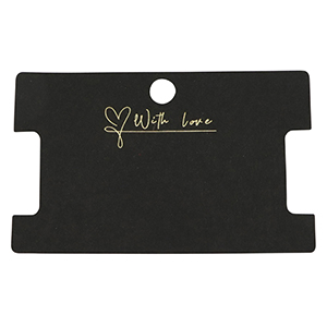 Cartoncini per bigiotteria "with love" nero