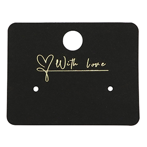 Cartoncini per bigiotteria "with love" nero