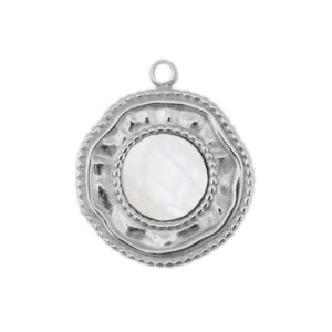 Ciondoli in acciaio inossidabile conchiglia irregolare argento-bianco (colore naturale)