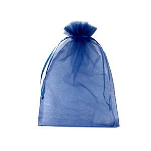 Sacchetti in organza 10x12cm blu marino