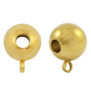 Perline in acciaio inossidabile con anellino 10mm oro