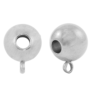 Perline in acciaio inossidabile con anellino 10mm argento