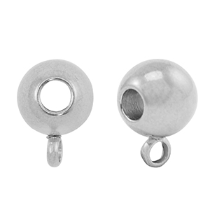 Perline in acciaio inossidabile con anellino 8mm argento