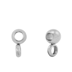 Perline in acciaio inossidabile con anellino 4mm argento