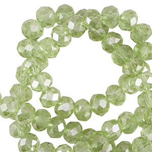 Perline sfaccettate 4x3mm rondella verde malachia-effeto perlato