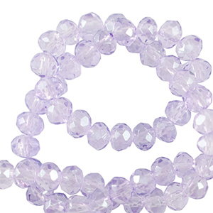 Perline sfaccettate 3x2mm rondella viola malva chiaro
