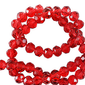 Perline sfaccettate 3x2mm rondella rosso confetto
