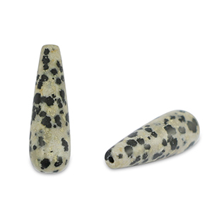 Perline in pietra naturale Dalmata goccia grigio