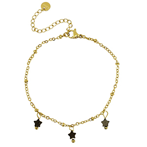 Bracciali in acciaio inossidabile stella oro-nero