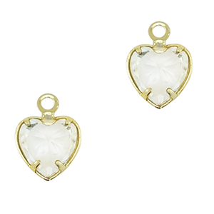 Pendenti di vetro Crystal Glass cuore cristallo-oro