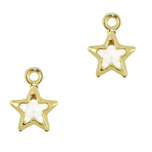 Pendenti di vetro Crystal Glass stella lilla chiaro-oro