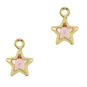 Pendenti di vetro Crystal Glass stella rosa-oro