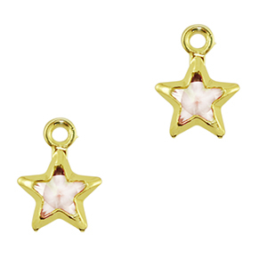Pendenti di vetro Crystal Glass stella pesca-oro