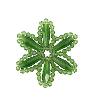 Ciondoli sfaccettati fiore verde erba