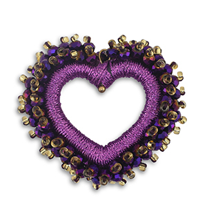Ciondoli sfaccettati cuore viola uva