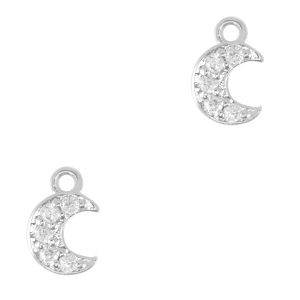 Metal TQ lat&oacute;n ciondoli luna argento