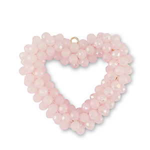 Ciondoli sfaccettati cuore rosa chiaro
