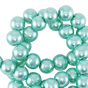 Perline di vetro con effetto perlato 8mm verde menta