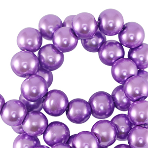 Perline di vetro con effetto perlato 4mm viola
