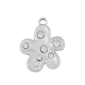 Ciondoli in acciaio inossidabile fiore argento /