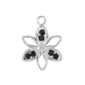 Ciondoli in acciaio inossidabile fiore argento /
