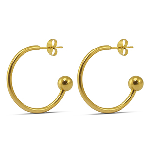 Orecchini in acciaio inossidabile 25mm oro