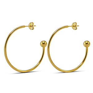 Orecchini in acciaio inossidabile 38mm oro