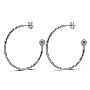 Orecchini in acciaio inossidabile 38mm argento