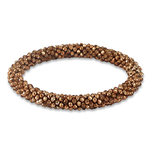 Bracciali con perline sfaccettate marrone rame