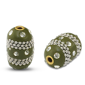 Perline in stile boh&eacute;mien verde-argento