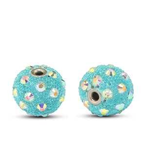 Perline in stile boh&eacute;mien turchese-strass