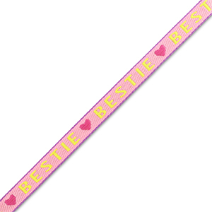 Nastro con testo "bestie" rosa-verde lime