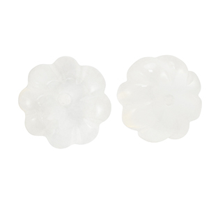 Perline in pietra naturale vetro fiore bianco trasparente