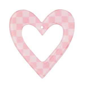 Pendenti in resina cuore rosa