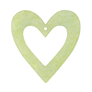 Pendenti in resina cuore verde chiaro