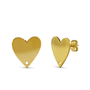 Orecchini in acciaio inossidabile cuore oro