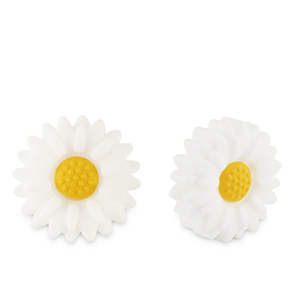 Perline di silicone fiore bianco