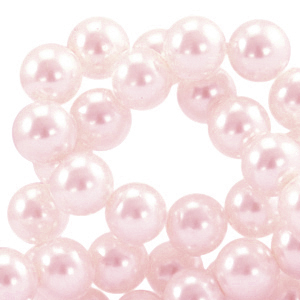 Perline di vetro con effetto perlato 4mm alta qualit&agrave; rosa chiaro